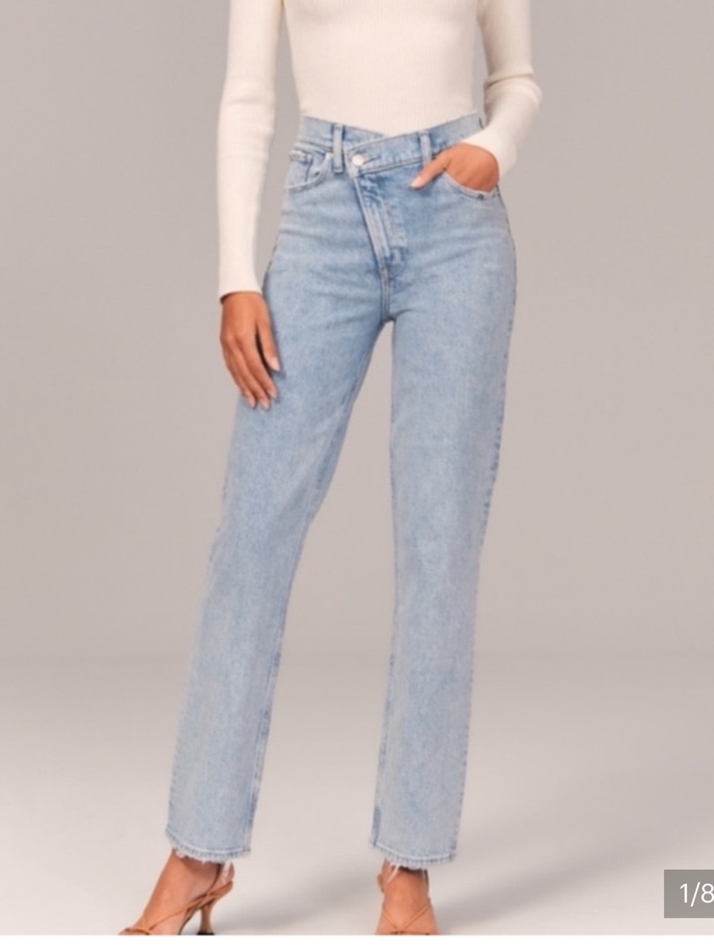 The 90’s Straight Ultra High Rise Crossover Waistband Jeans